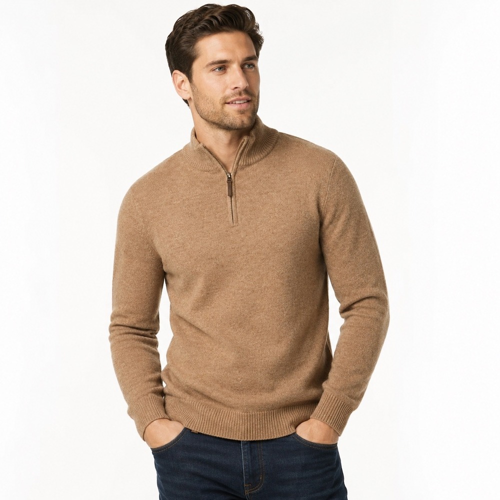 Smartwool Merino Wool Sweater Brown Quarter Zip Pullover Outdoor Mens Size M